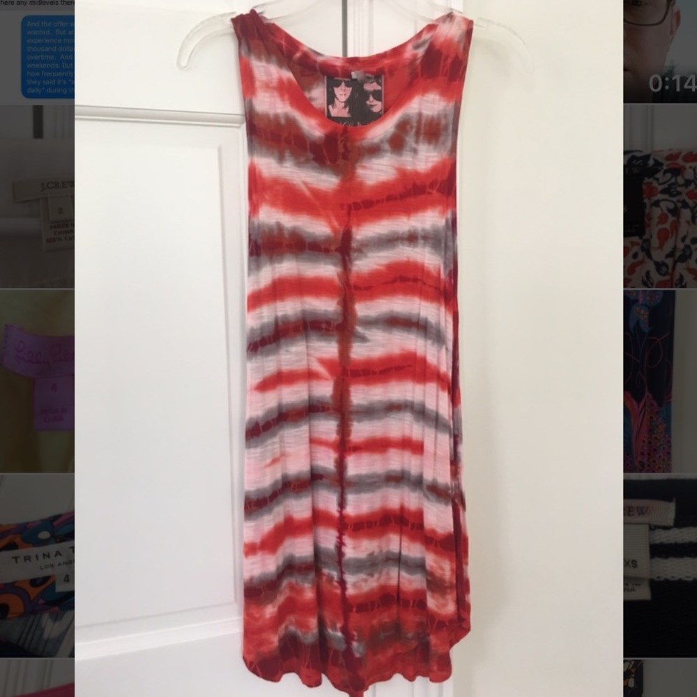 Red Tie Dye Sleeveless Top